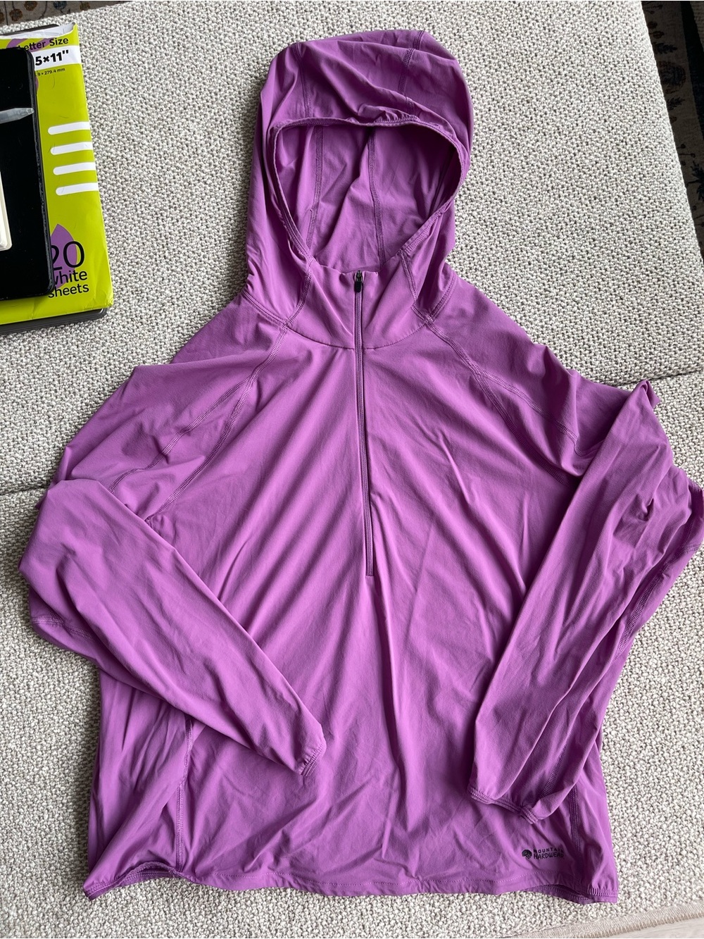 Mountain Hardwear Women's Purple Hooded Lightweight Sunshield UPF 50